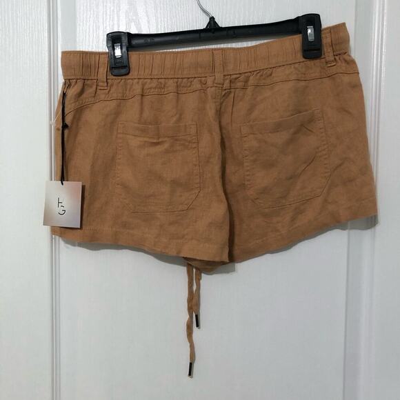 Happily Grey Women's Baggy Utility Pull On Shorts Linen Pockets Drawstring Large - Picture 6 of 7